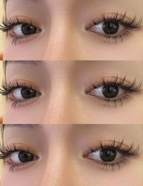 Soft Manga Lashes, Lashes On Asian Eyes, Monolid Eyelash Extensions, Monolid Lash Extensions, Asian Lash Extensions, Manga Lashes Extensions, Prom Lashes, Manhua Lashes, Makeup Cat Eye