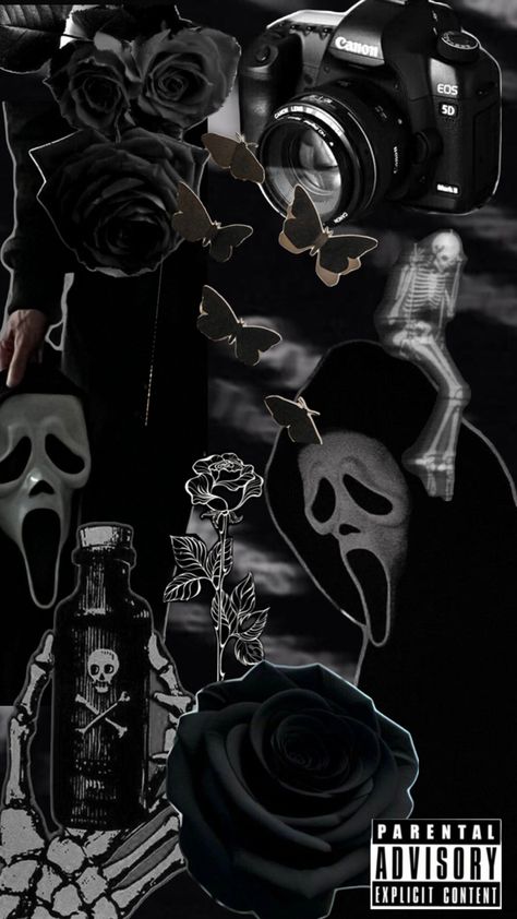 Ghostface, black and white Asthetic Phone Case Pics, Cute Half And Half Wallpapers, Skulls Background Wallpapers, Ghost Face Collage Wallpaper, Aesthetic Ghost Face Wallpaper, Black And White Gothic Wallpaper, Scream Y2k Wallpaper, Wallpaper Backgrounds Ghostface, Black And White Ghost Aesthetic