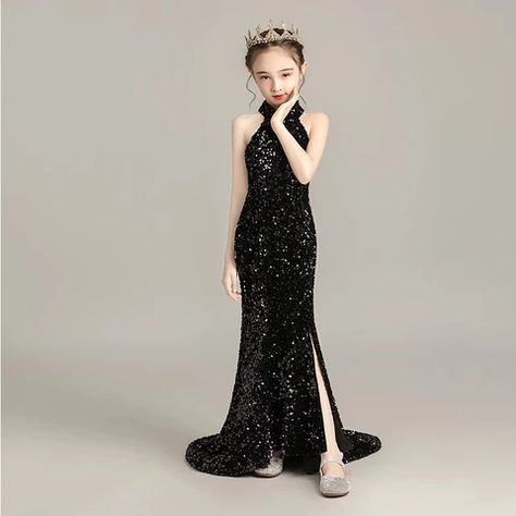 Tomboy Clothes, Teen Birthday Party, Girls Evening Dresses, Birthday Party Dresses, Elegant Gowns, Multicolor Sequins, Tail Dress, Girls Casual Dresses, Teen Girl Dresses