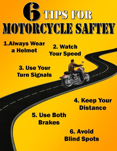 6 Tips for Motorcycle Safety #motorcycle #safety #infographic Motorcycle Information, Bike Safety Poster, Motorcycle Wedding Pictures, Motorcycle Safety Awareness, May Is Motorcycle Awareness Month, Motorcycle Awareness Quotes, Bikers Quotes, Safety Infographic, Safety Quotes