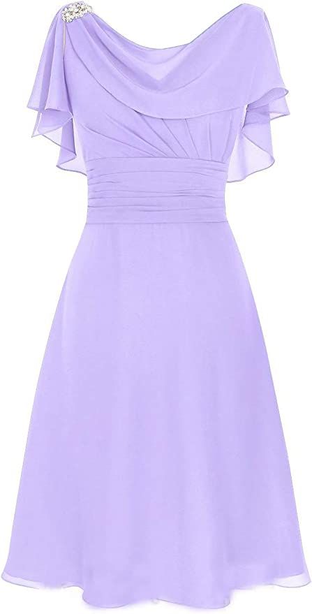 SDRESS Women's Short Chiffon Cowl Neck Mother Bridesmaid Dress Wedding Party Dress : Amazon.ca: Clothing, Shoes & Accessories Sleeveless Dresses Formal, Bridesmaid Dress Plus Size, Wedding Bridesmaid Dress, Gown Cocktail, Maternity Black Dress, Formal Bridesmaids Dresses, Evening Party Gowns, Cocktail Gowns, Ruffles Fashion