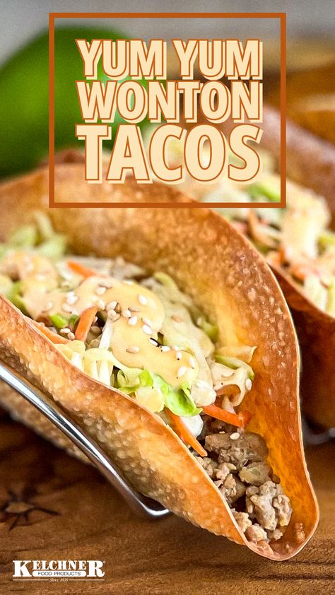 Craving something totally irresistible? 😍 Introducing Yum Yum Wonton Tacos! 🌮🔥 These flavor-packed bites, drizzled with Kelchner's Yum Yum Sauce, are here to steal the show.   #Kelchners #YumYumSauce #Tacos #Delicious #Foodie #NewProduct Wanton Tacos, Recipes Tacos, Wonton Tacos, Spam Recipes, Creamy Horseradish Sauce, Yum Sauce, Yum Yum Sauce, Taco Ingredients, Stir Fry Sauce