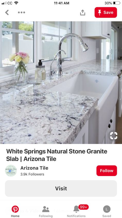 White Springs Granite, Kitchen Interior, Kitchen Ideas, Kitchen Remodel, Natural Stones, Springs, Decorating Ideas, Countertops, New Homes