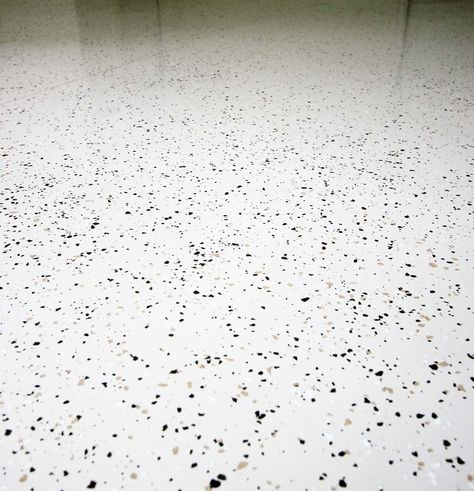 Epoxy Floor Paint Chips, Epoxy Floor Playroom, White Epoxy Bathroom Floor, Terrazzo Garage Floor, Speckled Garage Floor, Epoxy Floors In Home Garage, Expoy Floor Ideas, Finished Garage Floor, Epoxy Flooring Garage