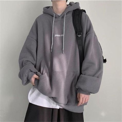 Outdoor Sweatshirt, Moda China, Gray Hoodies, Hoodies Aesthetic, Couples Sweaters, Hoodies Men Style, Men Hoodies, Sweater Tops, Winter Pullover