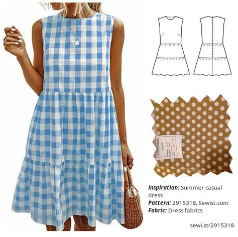 Summer casual dress Women Clothing Dress Sewing Pattern Sewist Simple Dress Pattern Free, Summer Dress Patterns Free, Smock Dress Pattern, Sundress Sewing Patterns, Summer Dresses Diy, Casual Dress Patterns, Summer Dress Sewing Patterns, Basic Dress Pattern, Casual Dress Women