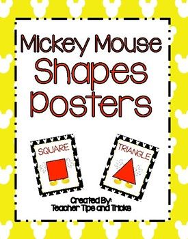 Mickey Mouse Shapes Posters by Teacher Tips and Tricks | TpT Disney Shapes For Classroom, Teacher Tips And Tricks, Ecse Classroom, Mouse Shapes, Daily 5 Posters, Daily Schedule Cards, Mickey Mouse Crafts, Voice Levels, Disney Classroom