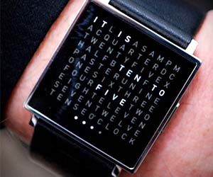 Get the time told to you in a brilliant way with this time telling watch. Featuring a unique grid of possible word combinations, the time telling watch by Qlocktwo is a modern twist on the wrist watch, and with its stunning stainless steel design it will go well with any outfit.  Buy It  $725.00 Amazing Watches, Telling Time, Cool Inventions, Steel Design, Cool Gadgets, Cool Watches, Time Piece, Wrist Watch, Geek Stuff