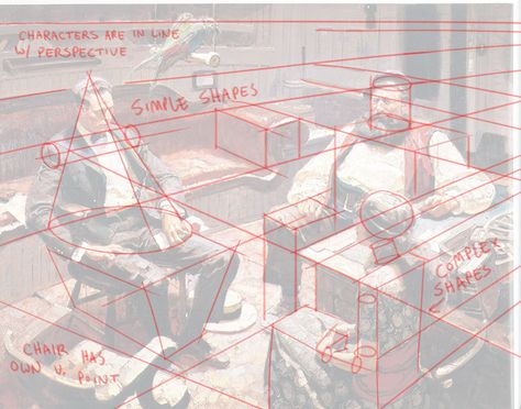 Simple structural study of a painting by Dean Cornwell. Simple Background Drawing, Perspective Tips, How To Draw Perspective, Structure Drawing, Dean Cornwell, Practicing Drawing, Drawing Study, Perspective Sketch, Reverse Engineering