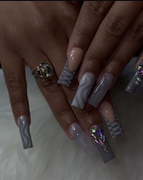 Short Exotic Nails, Nails For Baddies, Long Acrylic Nail Designs, Moon Nails, Drip Nails, Colored Acrylic Nails, French Acrylic Nails, Dope Nail Designs, Short Square Acrylic Nails