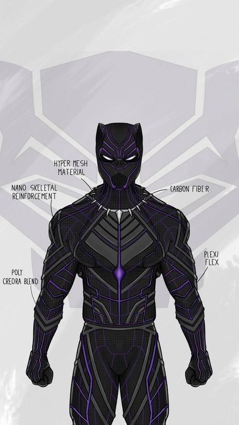 Black Panther Concept Suit Black Panther Iron Man Suit, Black Panther Redesign, Black Panther Suit Concept Art, Killmonger Suit, Black Panther Suit Design, Black Panther Concept Art, Black Panther Armor, Black Panther Suit, Black Panther Images