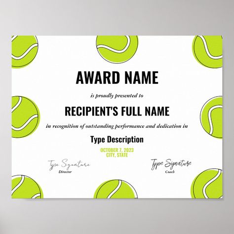 Tennis Awards, Baseball Superlative Awards, Good Behavior Award Certificate, Kids Choice Awards, Karate Awards, Award Names, Printable Sports, Award Ideas, Excellence Award