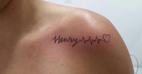 Add name to heartbeat tat Heartbeat Name Tattoo, Heartbeat With Name Tattoo, Heart Beat Name Tattoo Design, With Every Heartbeat Tattoo, Heart Beat Memorial Tattoos, Heartbeat Tattoo With Name, Life Line Heartbeat Tattoo With Name, Heartbeat Tattoos, Heartbeat Line