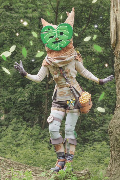 Korok Zelda Cosplay, Korok Costume, Korok Cosplay, Zelda Costume, Ren Faire Outfits, Diy Cosplay, Zelda Cosplay, Thrift Flips, Zelda Botw