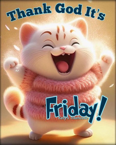 Thank God It's Friday! Good Morning Its Friday Funny, Its Friday Funny, Good Morning Its Friday, Happy Thanksgiving Quotes Friends, Cute Qoutes, Friday Good Morning, Happy Friday Pictures, Gif Good Morning, Friday Gif