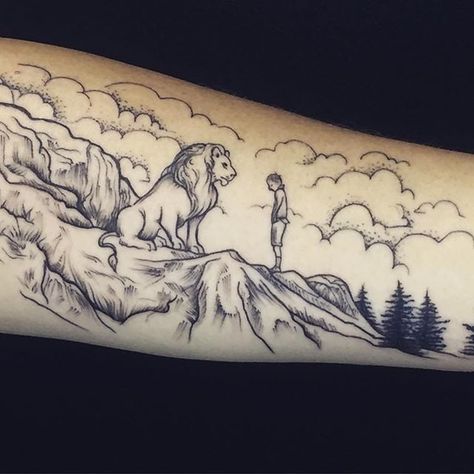 The Chronicles of Narnia: The Lion, the Witch and the Wardrobe, C.S. Lewis Wardrobe Tattoo, Fantasy Tattoo Ideas, Narnia Tattoo, Book Inspired Tattoos, Fantasy Tattoo, Etching Tattoo, Ancient Tattoo, Literary Tattoos, The Chronicles Of Narnia