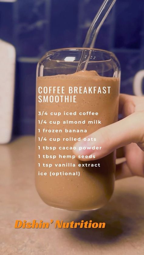 Coffee Breakfast Smoothie, Coffee Smoothie Recipes, Coffee Protein Shake, Protein Shake Smoothie, Smoothie Recipes Healthy Breakfast, Breakfast Smoothie Recipes, Smoothie Drink Recipes, Healthy Drinks Smoothies, Protein Shake Recipes