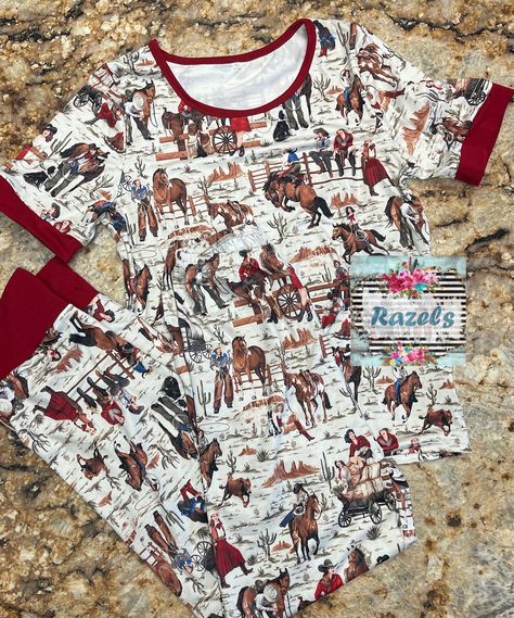 ✨✨ Restocked ✨✨ The Cowgirls are fully restocked and ship today! Purchase Here ➡️ Western Pjs, Embroidered Pajamas, Pajamas Matching, Western Gifts, Cowgirl And Horse, Kids Pjs, Matching Mom, Vintage Cowgirl, Pink Floral Pattern