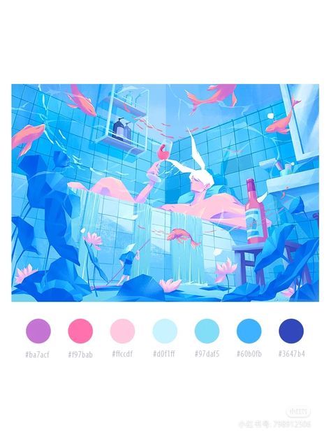 Colour Palette Art Challenge, 80s Anime Color Palette, Dreamlike Color Palette, Colour Palette Anime, Anime Color Schemes, Anime Color Pallete, Frutiger Aero Color Palette, Anime Colour Palette, Lofi Colour Pallet