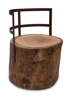 log stool ♠️♠️More At FOSTERGINGER @ Pinterest. ♠️♠️ Log Stools, Small Fire Pit, Wood Chair Design, Kursi Bar, Log Furniture, Built In Bookcase, The Chair, Woodworking Plans Free, Raw Wood