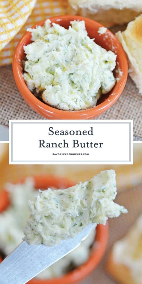 Ranch Butter Chipotle Ranch Dressing Recipe, Ranch Butter, Flavored Butter Recipes, Butter Recipes Homemade, Compound Butter Recipe, Pasta Seafood, Kale Chip Recipes, Seasoned Butter, Ranch Dressing Recipe