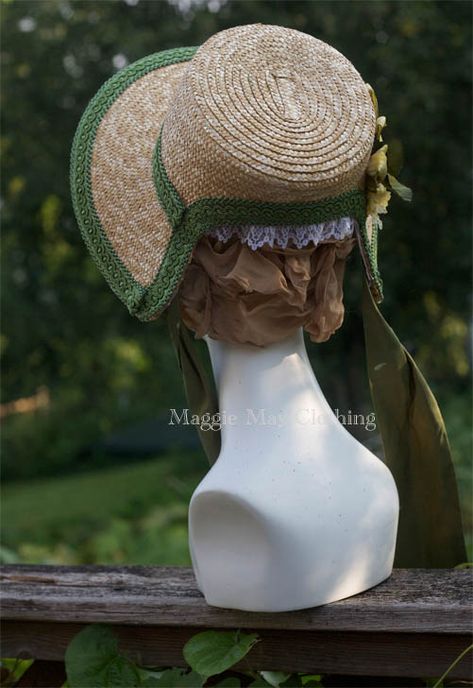 Jane Austen Costume, Regency Bonnet, Regency Clothing, Jean Lafitte, Historical Hats, Book Day Costumes, Antique Hats, Regency Fashion, Regency Era