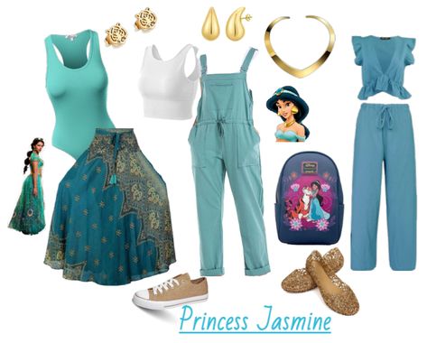 Jasmine Bounding Outfits, Princess Jasmine Disneybound, Disney Bounding Jasmine, Princess Jasmine Outfit Ideas, Princess Jasmine Inspired Outfit, Jasmine Outfit Ideas, Jasmine Inspired Outfits, Disneybounding Outfits, Jasmine Disneybound