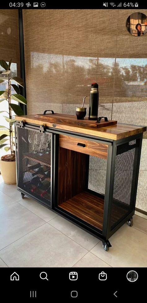 Industrial Furniture Wood, Diy Industrial Furniture, Iron Furniture Design, Industrial Style Furniture, Industrial Kitchen Design, Rustic Bathroom Vanities, Wood Furniture Design, Industrial Design Furniture, Coffee Bar Home