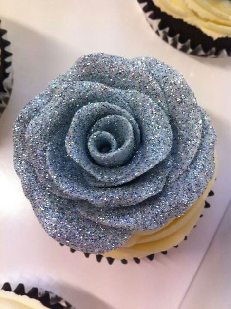 Bling Cupcakes, Sparkly Cupcakes, Sparkle Cupcakes, Winter Cupcakes, Butter Stick, Rose Cupcake, Sparkle Ball, Glitter Cupcakes, Blue Cupcakes