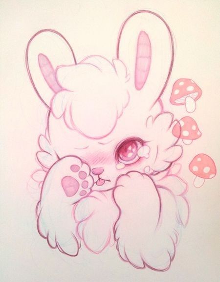 A Bunny, A Drawing, Vanilla, Tumblr, Pink, Art