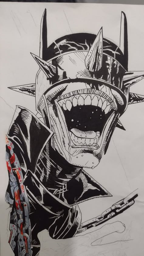 Batman Que Ri, The Batman Who Laughs, Sketching Reference, Batman Who Laughs, Nerdy Tattoos, Comic Art Sketch, Pokémon Scarlet, Batman Tattoo, Drawing Superheroes