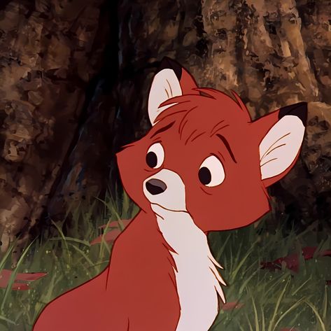 Todd The Fox And The Hound, Todd Fox And The Hound, Todd From Fox And The Hound, Fox And Hound, Tod The Fox And The Hound, Fox And The Hound Aesthetic, Todd And Copper, Disney Fox And The Hound, Cute Fox Drawing