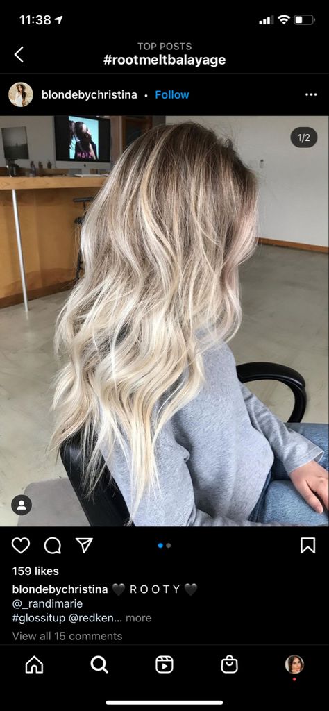 Blonde With Drop Root, Blonde Balayage With Darker Roots, Blond With Root Melt, Dark Shadow Root Blonde Balayage Straight Hair, Extended Root Blonde, Blonde Highlight Root Smudge, Shadow Root Cool Blonde, Shadow Root Blonde Extensions, Blonde Darker Roots