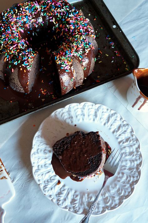 vegan chocolate bundt cake - The Baking Fairy Chocolate And Vanilla Cake, Chocolate Bundt, Chocolate Pound Cake, Vegan Baked, Vegan Chocolate Cake, Vegan Cake Recipes, Chocolate Bundt Cake, Eggless Baking, Sprinkle Cake