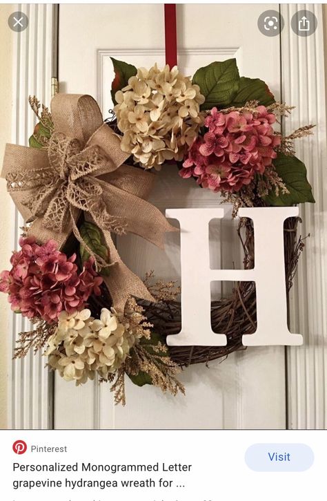 Personalized Wreath, Monogram Door Wreath, Turkey Dressing, Plaid Diy, Monogram Door, Letter Wreath, Personalized Wreaths, Initial Wreath, Easy Diy Wreaths