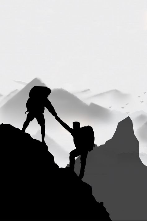 Unity Pictures, Friend Illustration Art, Unity Aesthetic, Unity Background, Unity Photography, Powerful Background, Power Background, Unity Image, Hiker Silhouette