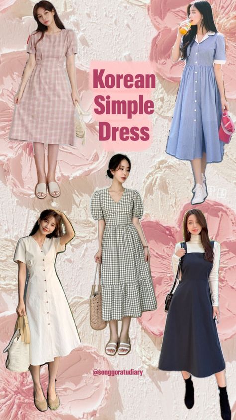 Korean Simple Dress Inspo OOTD Fashion Korean Simple Dress, Dress Korean Style Simple, Dress Korean, Simple Dress, Dress Inspo, Ootd Fashion, Ootd