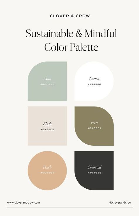 Coastal Brand Color Palette, Modern Bedroom Color Palette, Boho Brand Board, Color Palette With Black And White, Green Brand Palette, Hygge Branding, Brand Pallete, Wellness Color Palette, Fitness Branding Design