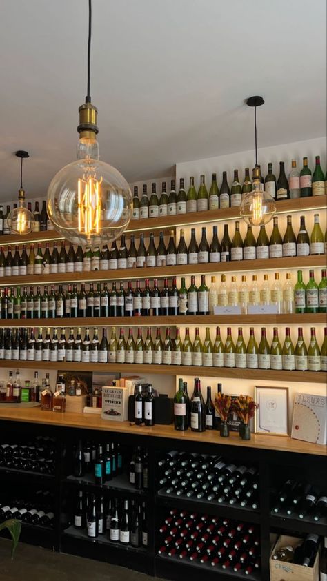 #wine #drink #store #drinks #winetasting #winebar Natural Wine Bar Aesthetic, Liquor Bottle Lights Webstaurantstore, Wine Bar, Wine Tasting, Liquor Cabinet, Liquor, Pendant Light, Ceiling, Ceiling Lights