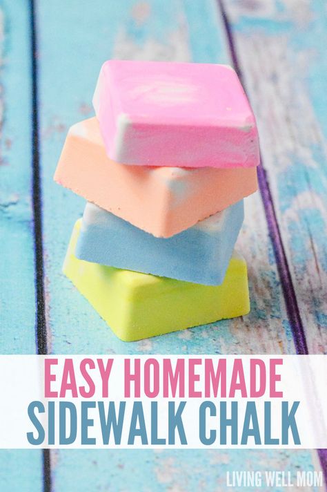 Sidewalk Chalk Recipe, Diy Sidewalk Chalk, Homemade Sidewalk Chalk, Diy Sidewalk, Sidewalk Chalk Paint, Homemade Chalk, Diy Chalk, Diy Projects For Kids, Quick Diy