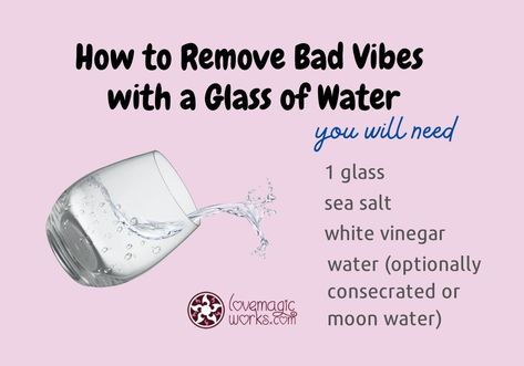 How to get Rid of the Negative Energy with a Glass of Water How To Cleanse Bad Energy, Remove Bad Energy From Home, Salt And Water For Negative Energy, How To Remove Bad Energy From Home, How To Cleanse A House Of Bad Energy, Clearing Bad Energy From Your Home, Cleansing Bad Energy, Water Salt Vinegar Negative Energy, How To Protect Your Home From Bad Energy