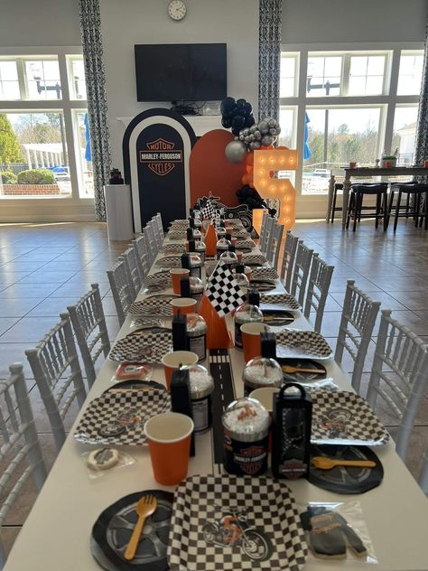 Harley-Davidson Birthday Party Ideas | Photo 1 of 15 | Catch My Party Harley Davidson Party, Harley Davidson Photos, Surprise 60th, Harley Davidson Birthday, Catch My Party, Birthday Theme, Harley Davidson, Birthday Parties, Birthday Party