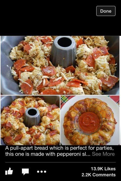 Pull Apart Recipes, Bundt Pan Recipes, Pull Apart Pizza, Pull Apart Pizza Bread, Pull Apart Bread, Bundt Pan, Football Food, Pizza Bread, Pull Apart