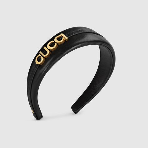 Shop the Leather hairband with Gucci detail in black at GUCCI.COM. Enjoy Free Shipping and Complimentary Gift Wrapping. Agriculture Projects, Women's Headbands, Italy Print, Gucci Leather, Headbands For Women, Luxury Women, Hair Accessories For Women, Black Leather, Gift Wrapping