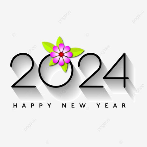 Happy New Year 2024 With Flowers, 2024 Greetings Design, Happy New Year 2024 Simple, New Year Stickers 2024, Happy New Year 2024 Png, Happy New Year Design Graphics, New Years 2024, Happy 2024 New Year, Happy New Year 2024 Background