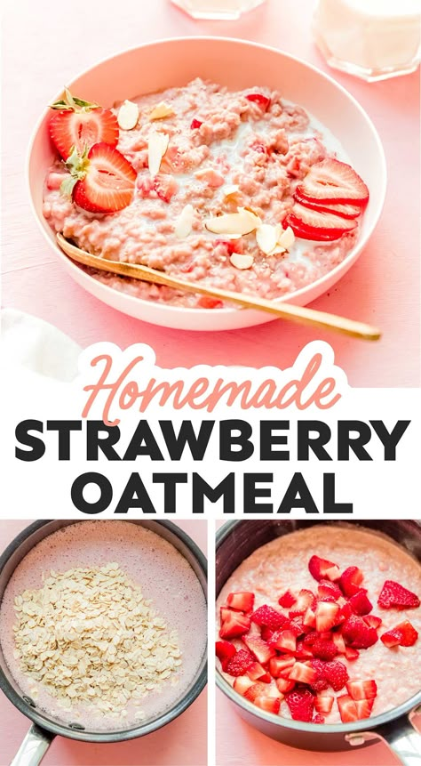 Healthy Oatmeal Recipes, Strawberry Oatmeal, Healthy Food Habits, Diet Smoothie Recipes, Healthy Food Menu, Healthy Strawberry, Healthy Food Facts, Cheap Healthy Meals, Oatmeal Recipe