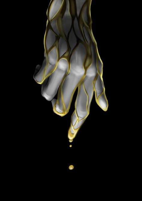 Gold Demon Aesthetic, Dripping Hand Drawing, Dripping Gold Aesthetic, Tears Of Gold, Dripping Gold, Dripping Drawing, Blood Dripping Drawing, Gold Tears, Gold Veins