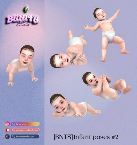 [BNTS] Infant poses #2 | Patreon Infant Poses, Sims 4 Infant, Single Poses, Blender Scene, Sims 4 Men Clothing, Poses Model, Sims 4 Family, The Sims 4 Packs, Sims 4 Expansions