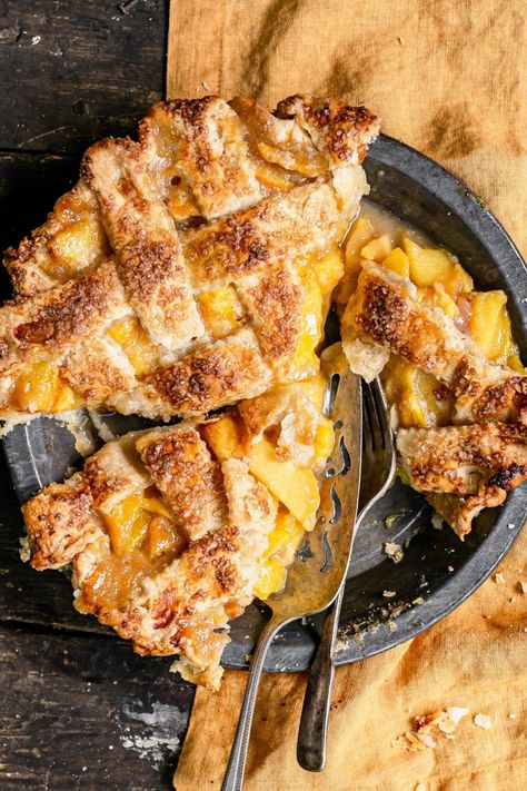 Looking for an instant crowd-pleaser? Make @ashcuoco's Bourbon Peach Pie. 🥃 🍑 Bourbon Peach Pie, Peach Pie Recipe, Perfect Pie Crust Recipe, Peach Pie Recipes, Perfect Pie Crust, Cast Iron Skillet Recipes, Pie Crust Recipes, Peach Pie, Perfect Pies