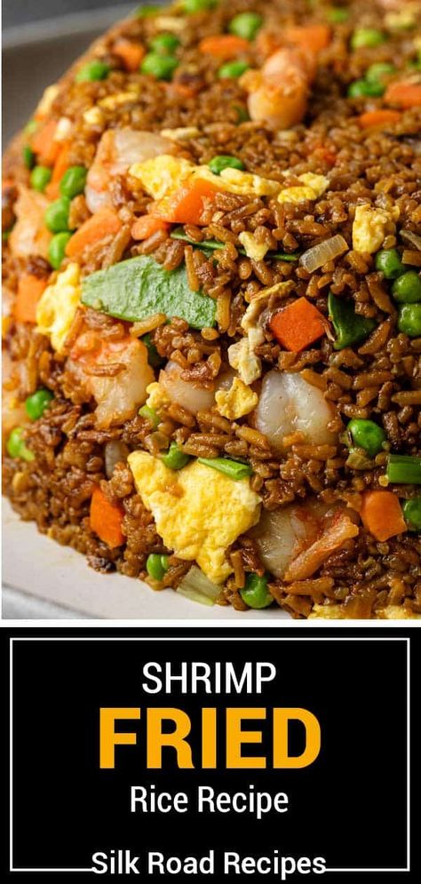 Perfect shrimp fried rice has fluffy eggs, a handful of vegetables, and tender shrimp. Make it at home with this quick, easy recipe! Egg Fried Rice Recipe Chinese Food, Chinese Shrimp Fried Rice, European Meals, Chicken Fried Rice Recipe Easy, Prawn Fried Rice, Shrimp Fried Rice Recipe, Fried Rice Recipe Easy, Fried Rice With Egg, Savory Rice